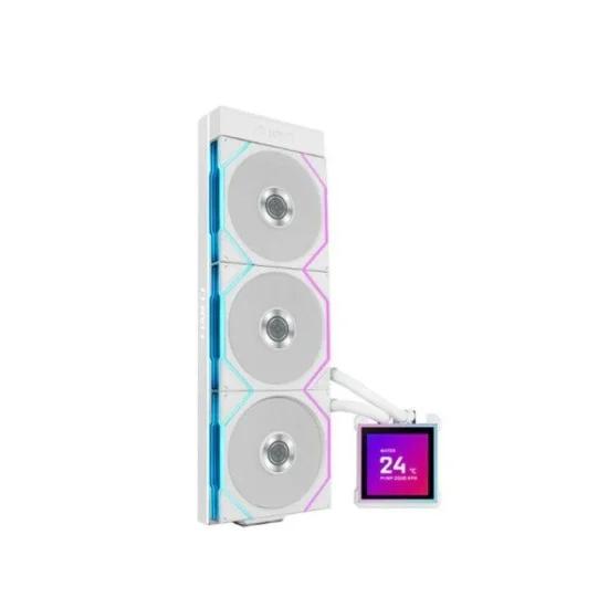LIAN LI Hydro-Shift II LCD-S 360CL Liquid CPU Cooler with CL Wireless Fans, 3.4" IPS LCD Screen - White